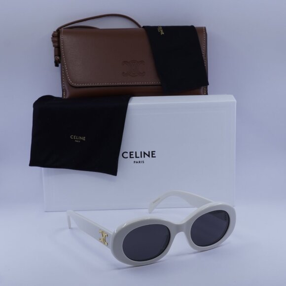 Celine CL40194U 25A Oval Sunglasses–Ivory\Smoke - Picture 7 of 11